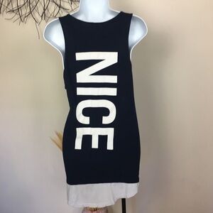 NICE. Sporty graphic tank dress. Casual. Blue